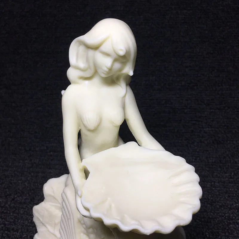 Creative mermaid sculpture statue， Modern art sculpture European style home living room bedroom Cute decorative statue