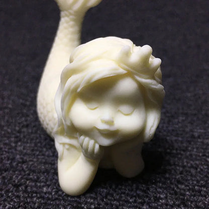 Creative mermaid sculpture statue， Modern art sculpture European style home living room bedroom Cute decorative statue