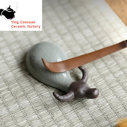 Creativity Ceramics Tea Pet Rabbit Cow Model Statue Ornaments Animal Tea Figurine Chinese Tea Decoration Accessories Crafts