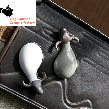 Creativity Ceramics Tea Pet Rabbit Cow Model Statue Ornaments Animal Tea Figurine Chinese Tea Decoration Accessories Crafts