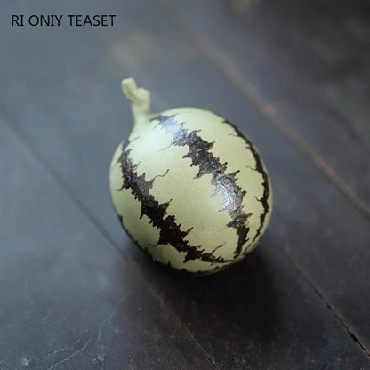 Creativity Yixing Purple Clay Tea Pet Bionic Watermelon Ornaments Handmade Zisha Tea Figurine Crafts Chinese Tea Set Decoration