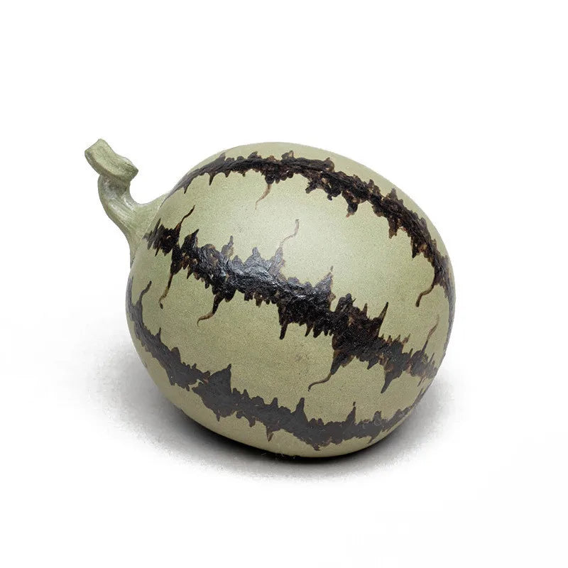 Creativity Yixing Purple Clay Tea Pet Bionic Watermelon Ornaments Handmade Zisha Tea Figurine Crafts Chinese Tea Set Decoration