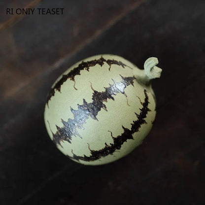 Creativity Yixing Purple Clay Tea Pet Bionic Watermelon Ornaments Handmade Zisha Tea Figurine Crafts Chinese Tea Set Decoration