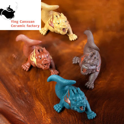 Creativity Yixing Purple Clay Tea Pet Dragon Statue Ornaments Handmade Sculpture Tea Figurine Chinese Tea Ceremony Decoration