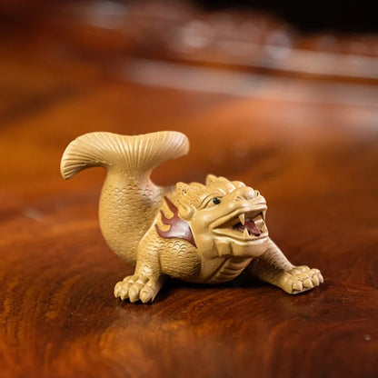 Creativity Yixing Purple Clay Tea Pet Dragon Statue Ornaments Handmade Sculpture Tea Figurine Chinese Tea Ceremony Decoration