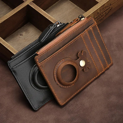 Credit Card Clip Wallet Card Sleeve Locator Tracker Anti-Lost Device Stand Sleeve Storage Bag Wallet Cow Leather Card Holder