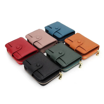 Credit Card Holder for Women Cow Leather Ladies Female Cardholder s Accordion Purse Bag Luxury Zipper Around Wallet