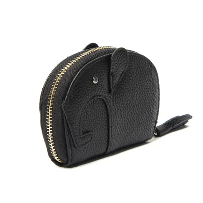 Credit Holder Zipper ID Bank Card Case Wallet for Women Leather Cute Elephant Organ Small Wallets Japanese Accordion Gift