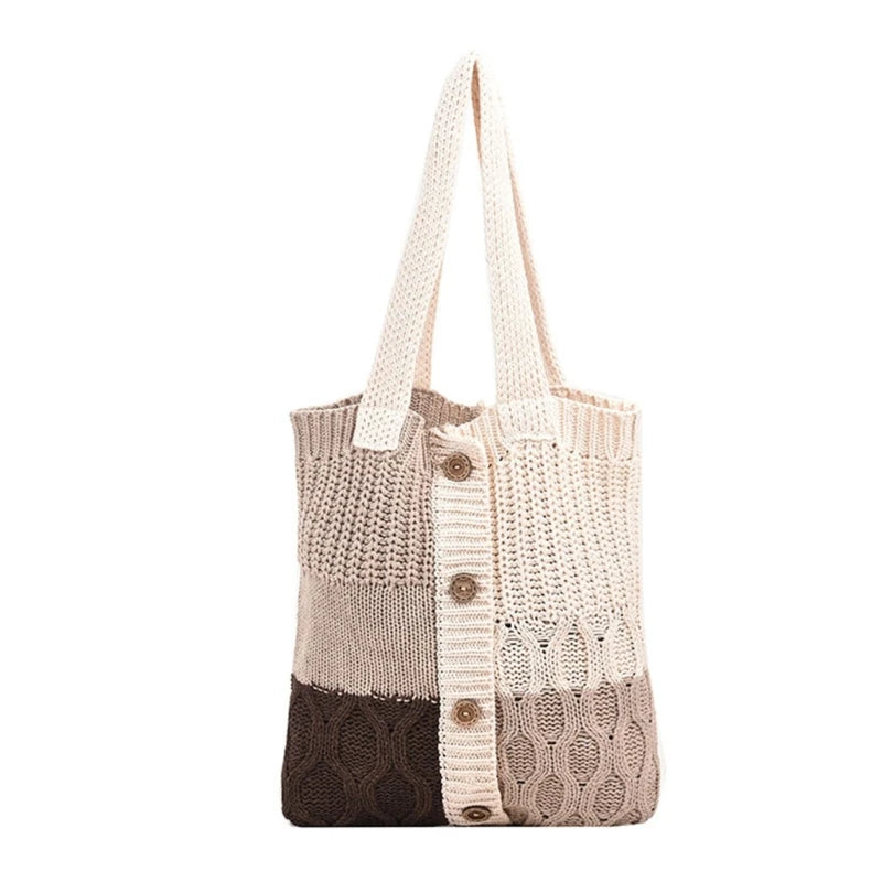 Crochet Tote Bag Beach Bag For Women Knitted Shoulder Handbag Purse