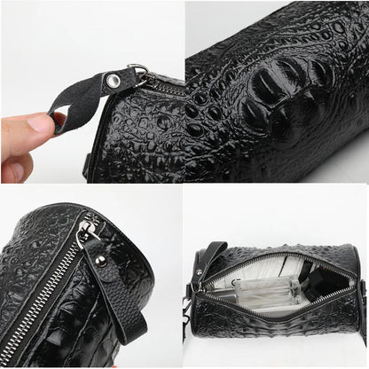 Crocodile Cow Leather Handbag for Women 2022 New Weave Wide Straps Female Shoulder Crossbody Bag Genuine Leather Ladies Tote Sac