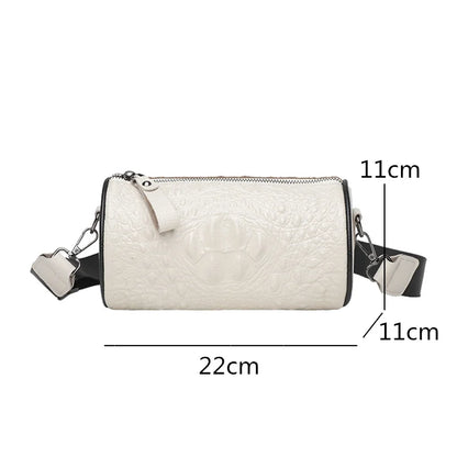 Crocodile Cow Leather Handbag for Women 2022 New Weave Wide Straps Female Shoulder Crossbody Bag Genuine Leather Ladies Tote Sac