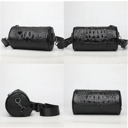 Crocodile Cow Leather Handbag for Women 2022 New Weave Wide Straps Female Shoulder Crossbody Bag Genuine Leather Ladies Tote Sac