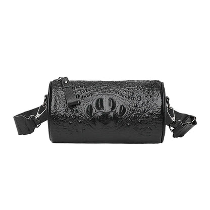 Crocodile Cow Leather Handbag for Women 2022 New Weave Wide Straps Female Shoulder Crossbody Bag Genuine Leather Ladies Tote Sac