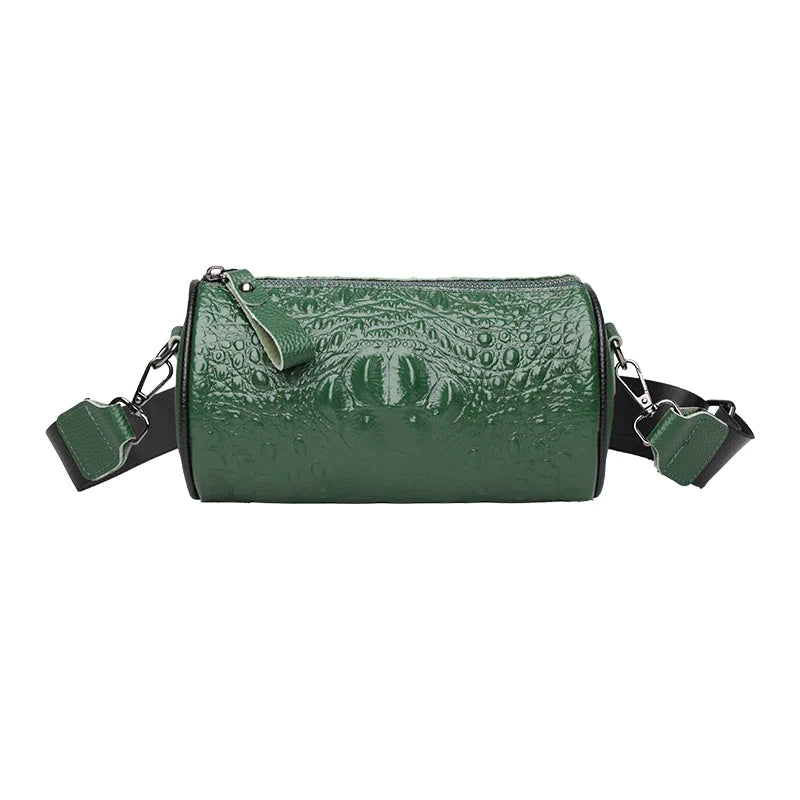 Crocodile Cow Leather Handbag for Women 2022 New Weave Wide Straps Female Shoulder Crossbody Bag Genuine Leather Ladies Tote Sac