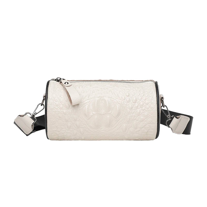 Crocodile Cow Leather Handbag for Women 2022 New Weave Wide Straps Female Shoulder Crossbody Bag Genuine Leather Ladies Tote Sac