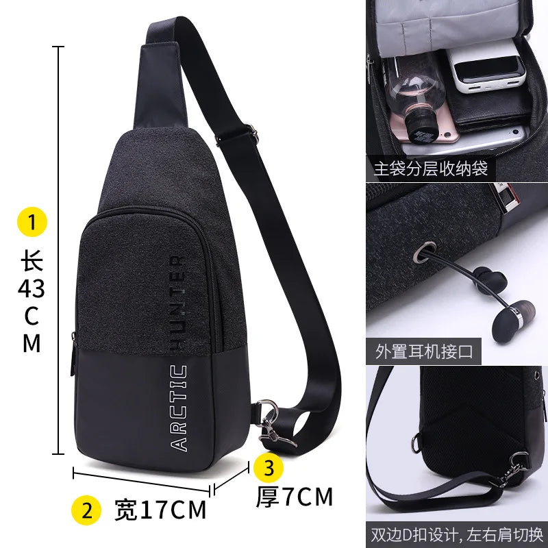 Cross Bag Fashion Casual Messenger Travel Letter Wallet Multifunction Men's Chest Bags Waterproof Shoulder Sling Man Backpacks