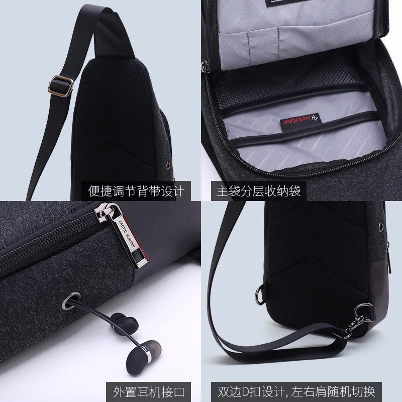 Cross Bag Fashion Casual Messenger Travel Letter Wallet Multifunction Men's Chest Bags Waterproof Shoulder Sling Man Backpacks