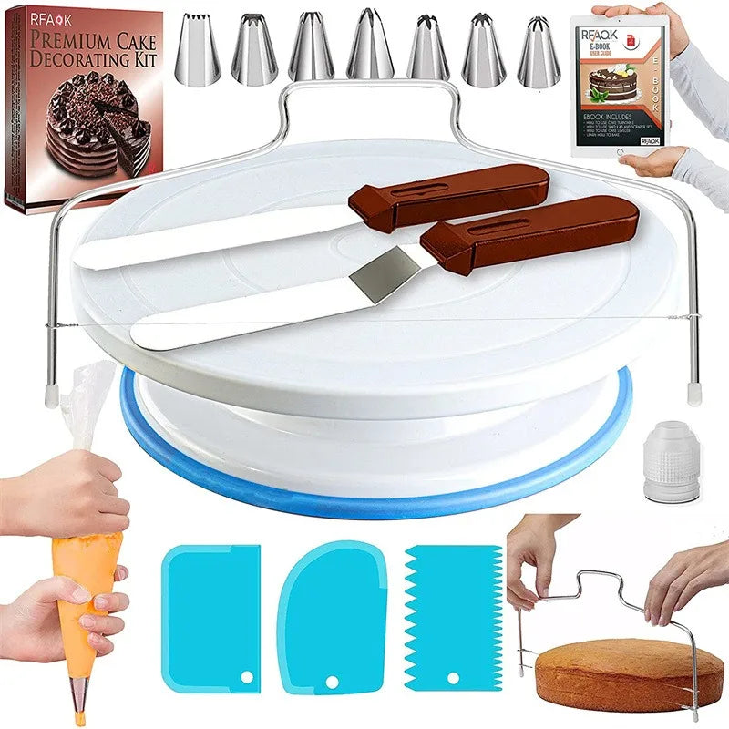 Cross Border Baking Set, Cake Turntable, Cream Decorated Mouth, Decorated Bag, Paper Cup, Baking Tool, New, 78 Pcs