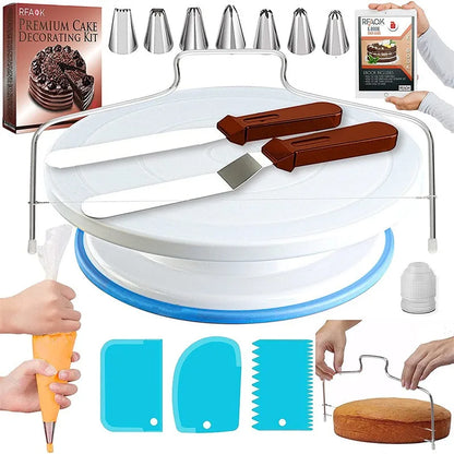 Cross Border Baking Set, Cake Turntable, Cream Decorated Mouth, Decorated Bag, Paper Cup, Baking Tool, New, 78 Pcs