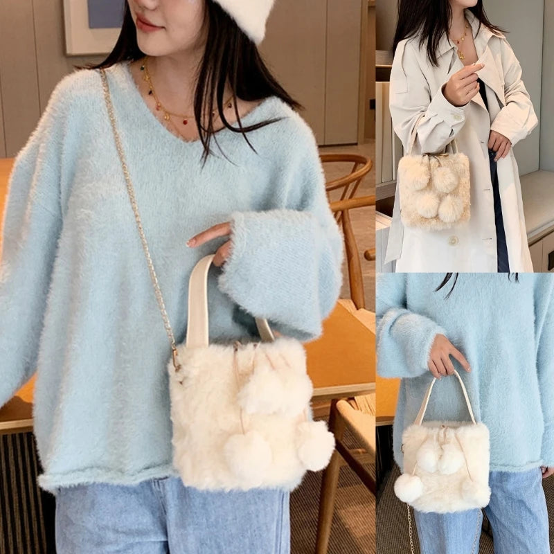 Crossbody Bag Large Capacity Tote Bags Bucket Bags Versatile Handbag Chain Bag