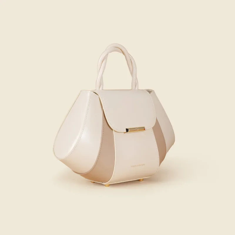 Crossbody Bag, Shell Bag, Contrast Color Women's Bag, Genuine Leather Handbag, Dumpling Bags Luxury Designer Handbag
