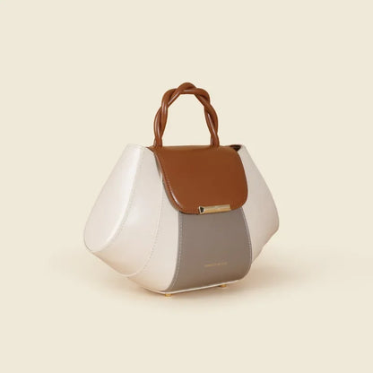 Crossbody Bag, Shell Bag, Contrast Color Women's Bag, Genuine Leather Handbag, Dumpling Bags Luxury Designer Handbag