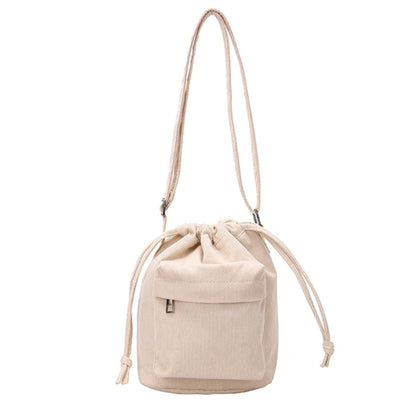 Crossbody Bag Shoulder Bag Drawstring Corduroy Trendy Bag Versatile Lady Purse