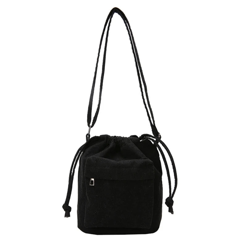 Crossbody Bag Shoulder Bag Drawstring Corduroy Trendy Bag Versatile Lady Purse