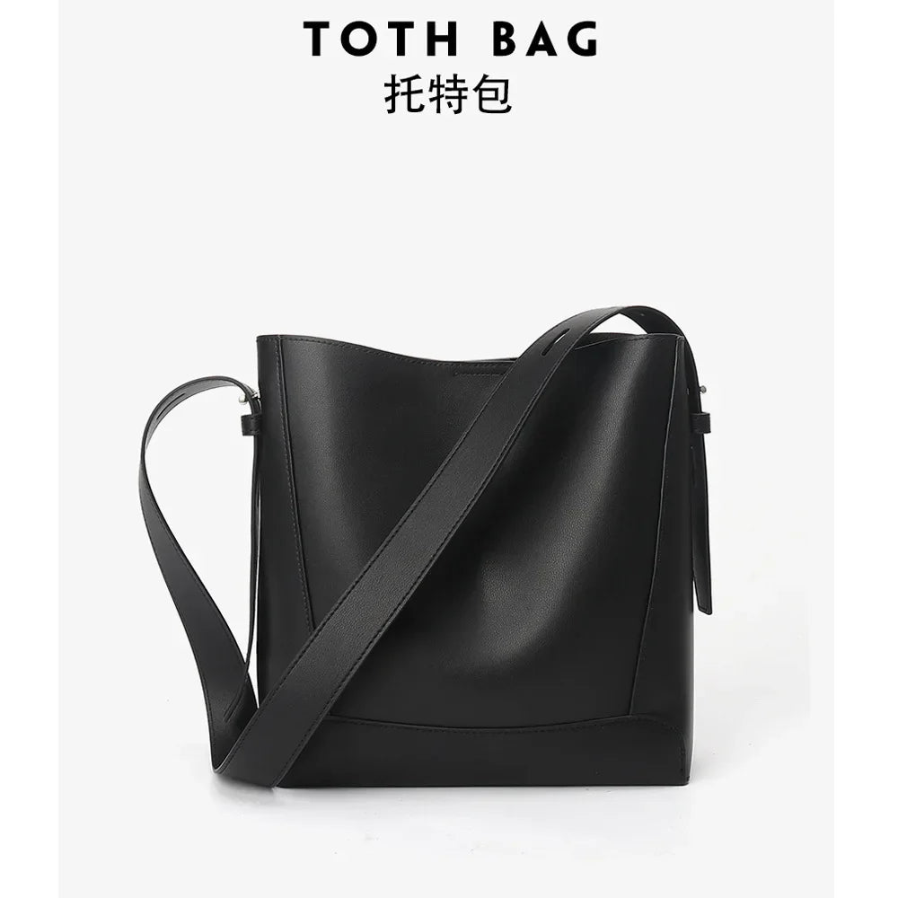 Crossbody Bag, Versatile, High-end Women's Bag, Genuine Leather Shoulder Bags, Large Capacity Bucket Bag Luxury Designer Handbag