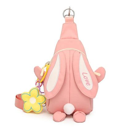 Crossbody Bag for Girls Teens Cute Anime Rabbit Backpack Canvas Shoulder Bags Large Capacity Adjustable Removable Strap