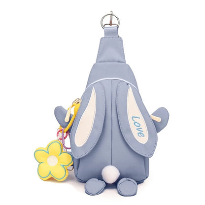 Crossbody Bag for Girls Teens Cute Anime Rabbit Backpack Canvas Shoulder Bags Large Capacity Adjustable Removable Strap