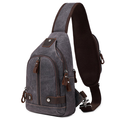 Crossbody Bag for Men, Sling Bag Chest Bag Shoulder Bag Waterproof Waxed Canvas Sling Backpack Casual Daypack for Travel