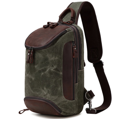 Crossbody Bag for Men Women, Sling Bag Chest Bag Shoulder Bag Waterproof Waxed Canvas Sling Backpack Casual Daypack for Travel