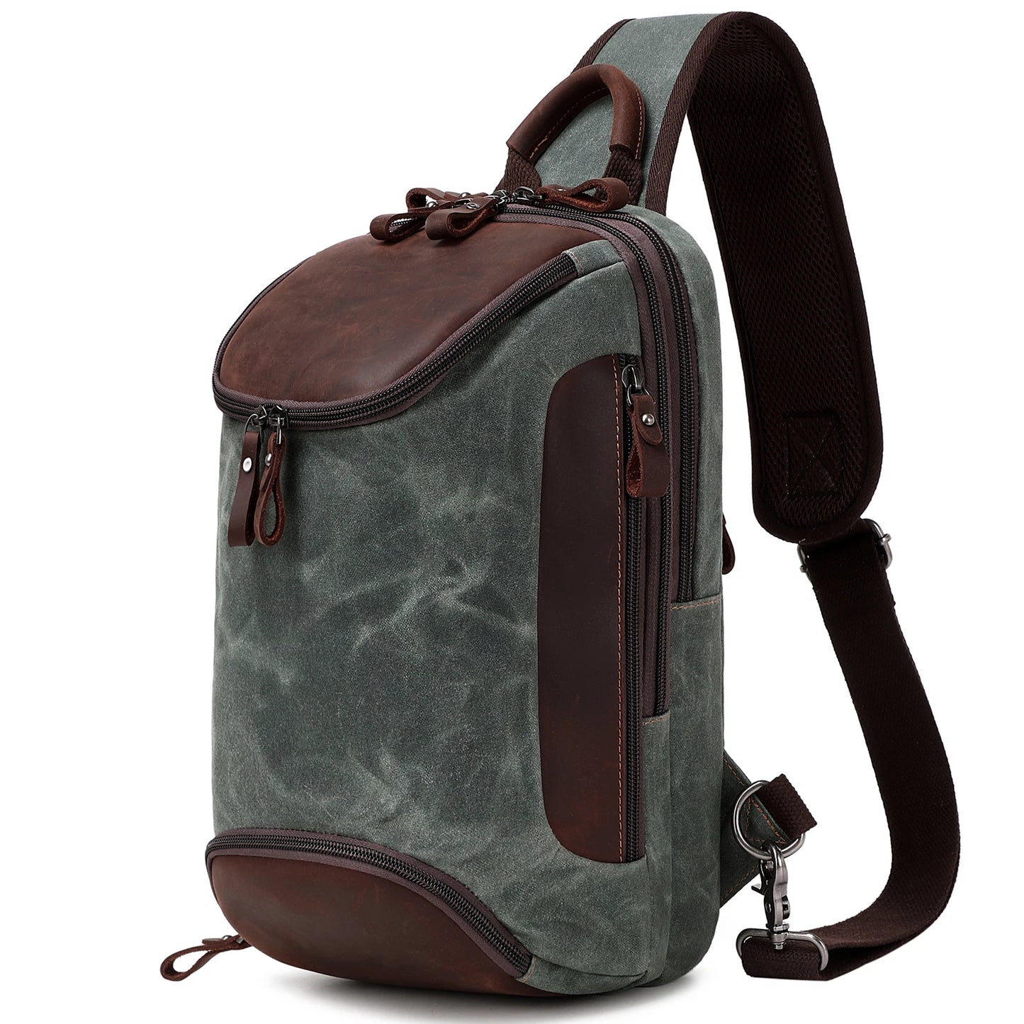 Crossbody Bag for Men Women, Sling Bag Chest Bag Shoulder Bag Waterproof Waxed Canvas Sling Backpack Casual Daypack for Travel