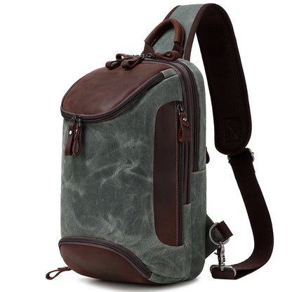 Crossbody Bag for Men Women, Sling Bag Chest Bag Shoulder Bag Waterproof Waxed Canvas Sling Backpack Casual Daypack for Travel