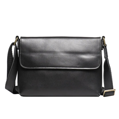 Crossbody Bags for Men Simple Vintage and Popular First Layer Cowhide Hardware Magnetic Buckle Men's Wrapped Flap Shoulder Bag