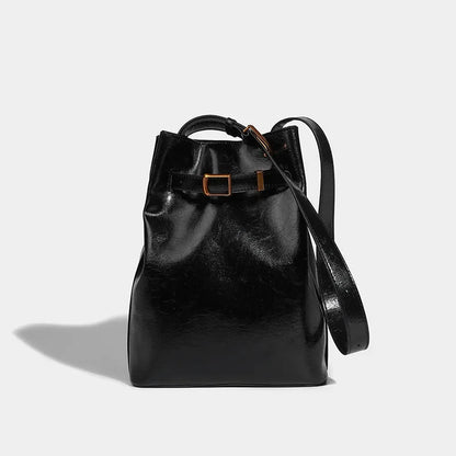 Crossbody Bucket 2024 High-end Niche Design Retro Commuter Shoulder Bag Large Capacity Women's Handbag