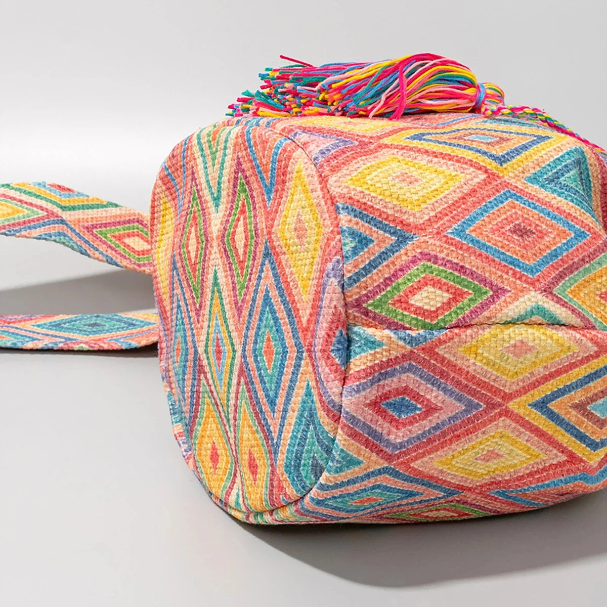 Crossbody Bucket Bohemian Ethnic Style For Women 2024 Printed New Canvas Commuter Travel Vacation Bag