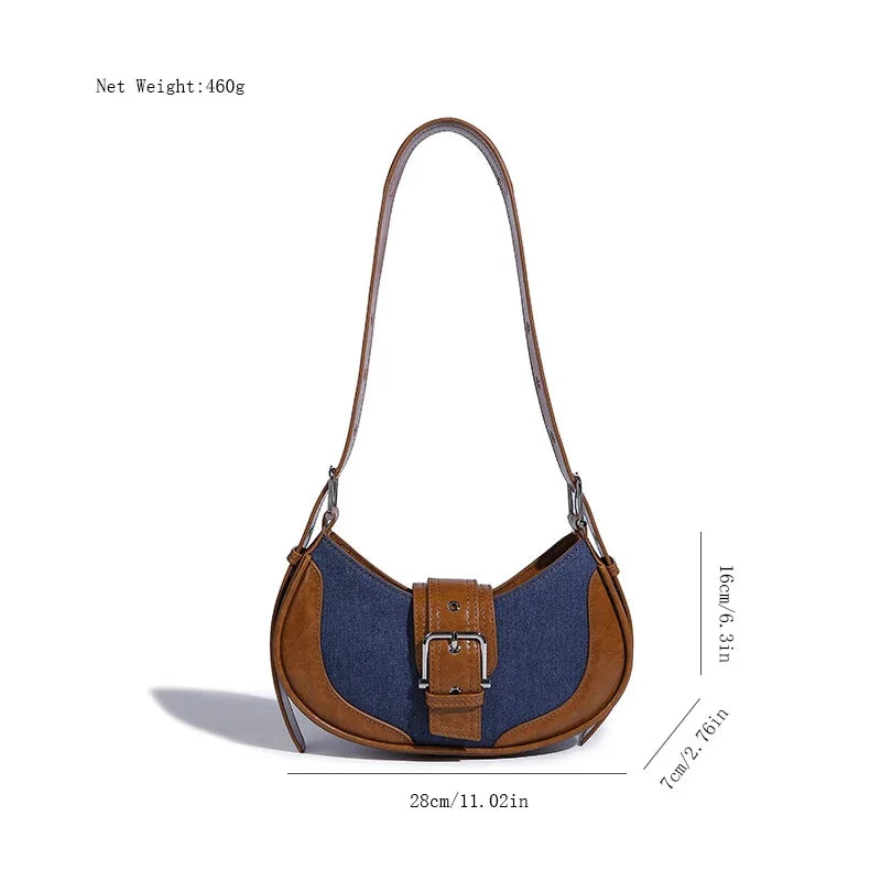 Crossbody Color Matching Simple Underarm Fashion Casual Commuting High Quality Shoulder 2024 Women's Bag