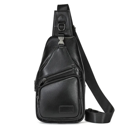 Crossbody Genuine Leather Men's USB Chest Bag Designer Messenger bag Shoulder Bags Diagonal Package Back Pack Travel