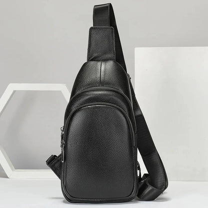 Crossbody Genuine Leather Men's USB Chest Bag Designer Messenger bag Shoulder Bags Diagonal Package Back Pack Travel