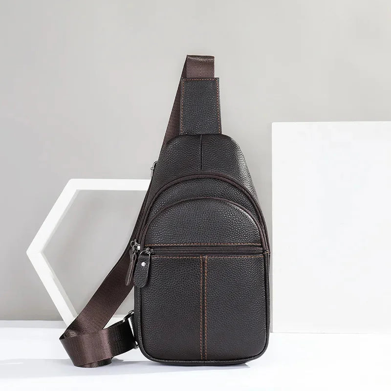 Crossbody Genuine Leather Men's USB Chest Bag Designer Messenger bag Shoulder Bags Diagonal Package Back Pack Travel
