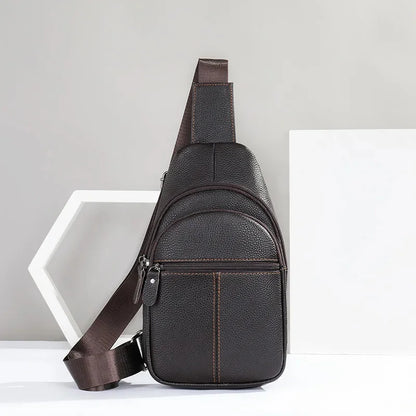 Crossbody Genuine Leather Men's USB Chest Bag Designer Messenger bag Shoulder Bags Diagonal Package Back Pack Travel