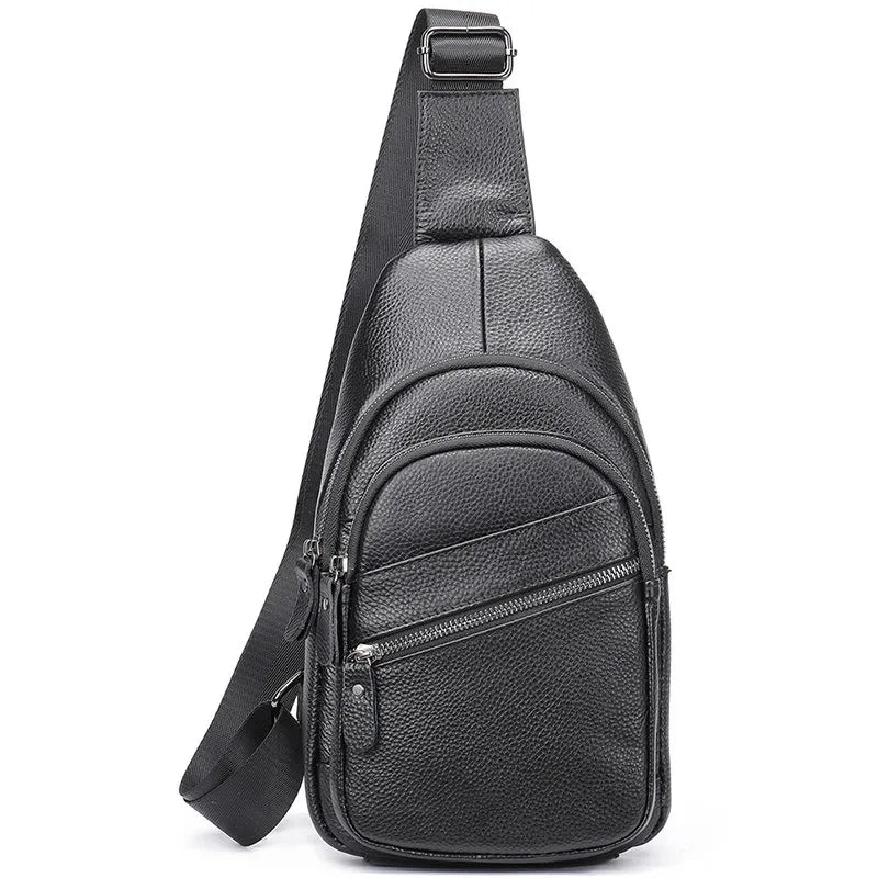 Crossbody Genuine Leather Men's USB Chest Bag Designer Messenger bag Shoulder Bags Diagonal Package Back Pack Travel