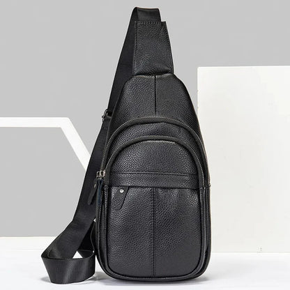 Crossbody Genuine Leather Men's USB Chest Bag Designer Messenger bag Shoulder Bags Diagonal Package Back Pack Travel