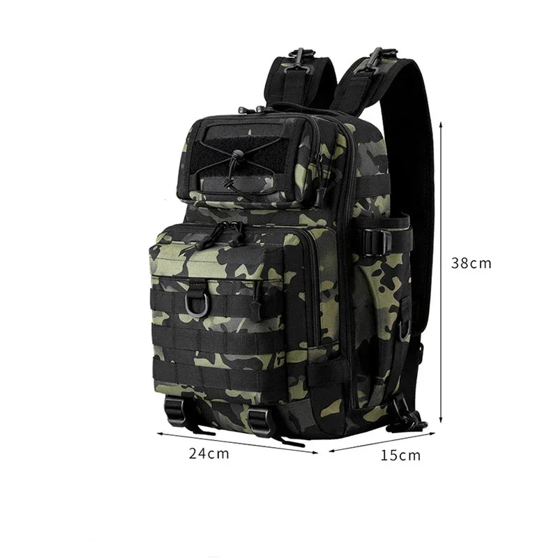 Crossbody Multifunction Fishing Bag Waterproof Tactical Backpack Climbing Outdoor Shoulder Sports Chest Bag for Men Women New