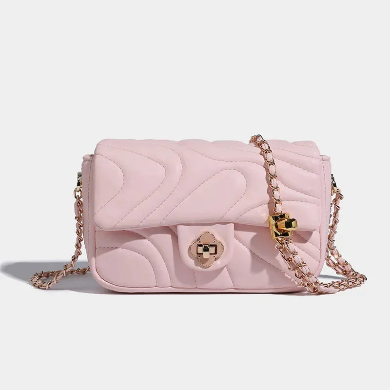Crossbody Versatile Ins Women's 2024 Spring and Summer Fashion Chain Pink Shoulder Small Square Bag