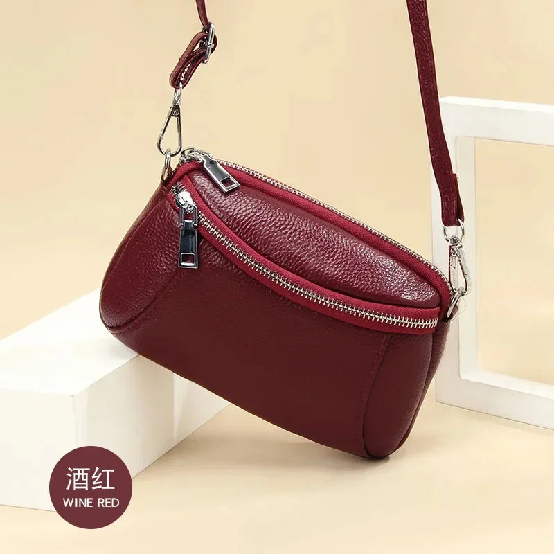 Crossbody for Women Fashion Sling Shoulder Bag Genuine Leather Causal Women's Commuting Satchel Bags Cross Body Purse