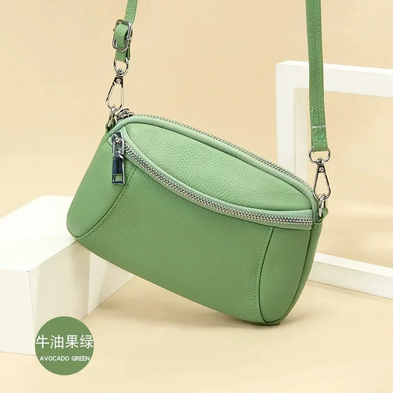 Crossbody for Women Fashion Sling Shoulder Bag Genuine Leather Causal Women's Commuting Satchel Bags Cross Body Purse
