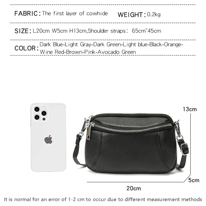 Crossbody for Women Fashion Sling Shoulder Bag Genuine Leather Causal Women's Commuting Satchel Bags Cross Body Purse
